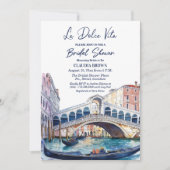 La Dolce Vita Aquarell Venedig QR Code Brautmode Einladung (Vorderseite)