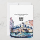 La Dolce Vita Aquarell Venedig QR Code Brautmode Einladung (Rückseite)