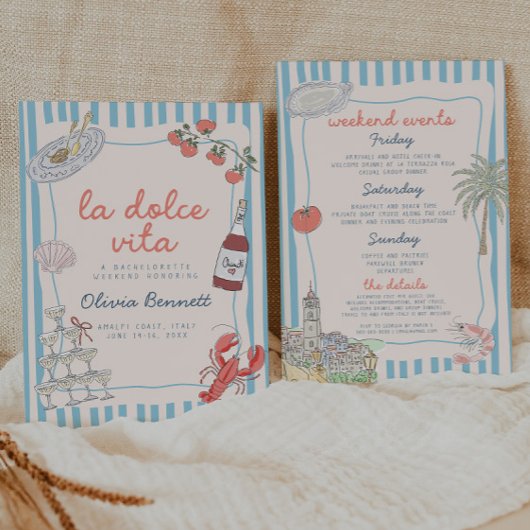 La Dolce Vita Bachelorette Party Invitation Einladung