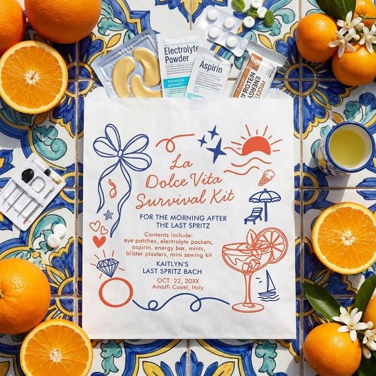 La Dolce Vita Bachelorette Party Survival Kit Geschenktütchen