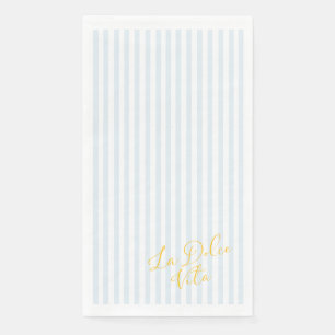La Dolce Vita Blau gestreifte Papiertücher Serviette