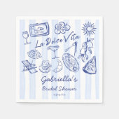 La dolce vita blue stripes Italian bridal shower Serviette (Vorderseite)