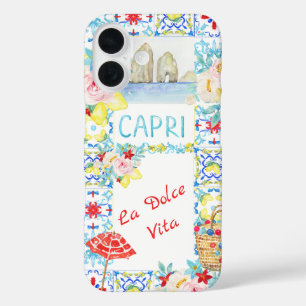 La Dolce Vita Capri Blaue Fliesen Italien iPhone 16 Hülle