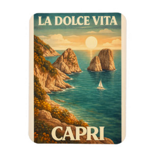 La Dolce Vita Capri Reisen im Stil der Vergangenhe Magnet