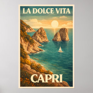 La Dolce Vita - Capri Vintage Reiseposter Poster