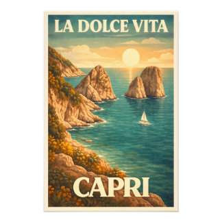 La Dolce Vita Capri Vintage Travel  Fotodruck