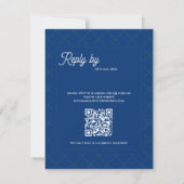 La Dolce Vita Citrus Blue Gold QR Code Wedding RSVP Karte (Rückseite)