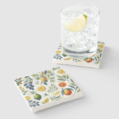 La Dolce Vita Citrus Themed Mediterranean Blue Steinuntersetzer (Seitenansicht)