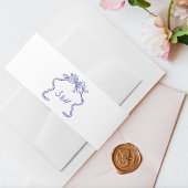 La Dolce Vita Cobalt Blue Boho Retro Wedding Einladungsbanderole