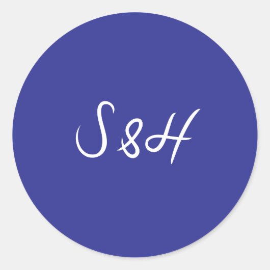 La Dolce Vita Cobalt Blue Boho Retro Wedding Runder Aufkleber (Vorderseite)