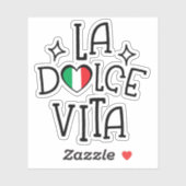 La Dolce Vita Cute Italian Flag Heart Aufkleber (Blatt)