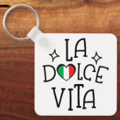 La Dolce Vita Cute Italian Flag Heart Schlüsselanhänger (Vorderseite)