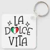 La Dolce Vita Cute Italian Flag Heart Schlüsselanhänger (Rückseite)