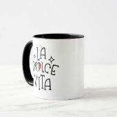 La Dolce Vita Cute Italian Flag Heart Tasse (Vorderseite Links)