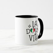 La Dolce Vita Cute Italian Flag Heart Tasse (VorderseiteRechts)