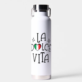 La Dolce Vita Cute Italian Flag Heart Trinkflasche