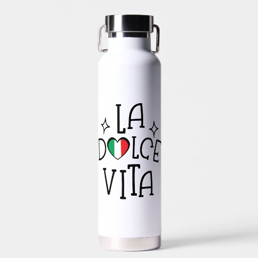 La Dolce Vita Cute Italian Flag Heart Trinkflasche (Vorne)