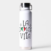 La Dolce Vita Cute Italian Flag Heart Trinkflasche (Rückseite)