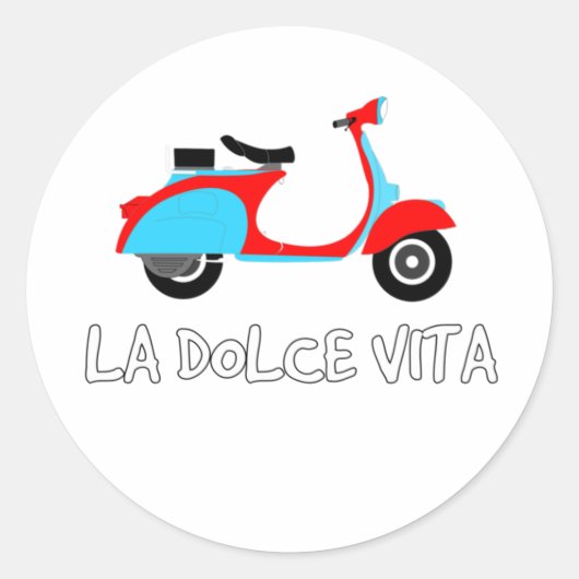 La Dolce Vita, das süße Leben, Scooter-Aufkleber Runder Aufkleber (Vorderseite)