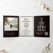 La Dolce Vita Dreifach Gefaltete Einladung (Innenseite)