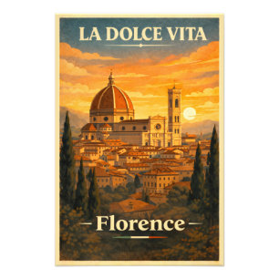 La Dolce Vita - Florenz Vintage Reiseplakat Fotodruck