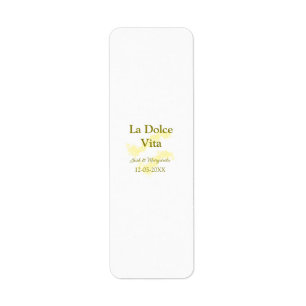 La Dolce Vita gelbe Hochzeitsgesellschaft Name Dat