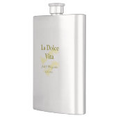 La Dolce Vita gelbe Hochzeitsgesellschaft Name Dat Flachmann (Links)