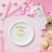 La Dolce Vita gelbe Hochzeitsgesellschaft Name Dat Pappteller (Party)