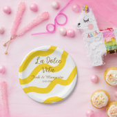 La Dolce Vita gelbe Hochzeitsgesellschaft Name Dat Pappteller (Party)
