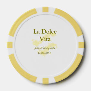 La Dolce Vita gelbe Hochzeitsgesellschaft Name Dat Pokerchips