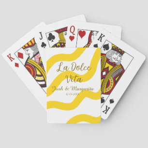 La Dolce Vita gelbe Hochzeitsgesellschaft Name Dat Spielkarten