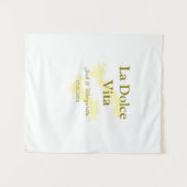 La Dolce Vita gelbe Hochzeitsgesellschaft Name Dat Wandteppich (Vorderseite (Horizontal))