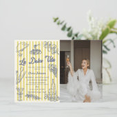 La Dolce Vita Gelbe Streifen Italienisches Brautpa Einladung (Stehend Vorderseite)