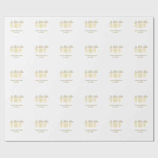 La Dolce Vita gelbe zitronen brautparty pastell bo Geschenkpapier (Flach)