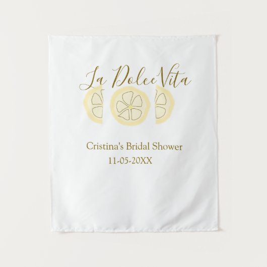La Dolce Vita gelbe Zitronen-Brautparty Pastell-Br Wandteppich (Vorderseite)