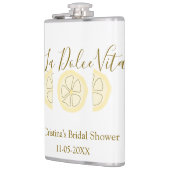 La Dolce Vita gelbe Zitronen-Junggesellinnenabschi Flachmann (Links)