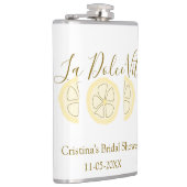 La Dolce Vita gelbe Zitronen-Junggesellinnenabschi Flachmann (Rechts)