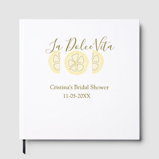 La Dolce Vita gelbe zitronen-junggesellinnenabschi Gästebuch (Vorderseite)