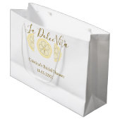 La Dolce Vita gelbe Zitronen-Junggesellinnenabschi Große Geschenktüte (Vorderseite Schrägansicht)