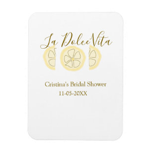 La Dolce Vita gelbe Zitronen-Junggesellinnenabschi Magnet