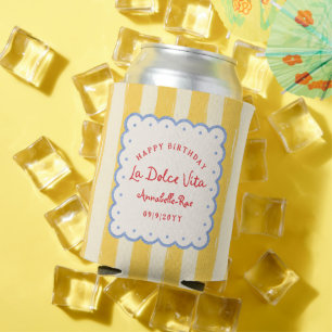 La Dolce Vita gestreifte italienische Geburtstags- Dosenkühler