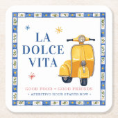 La Dolce Vita Getränkeuntersetzer Rechteckiger Pappuntersetzer (Vorderseite)