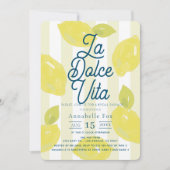 La Dolce Vita Hand-Painted Lemon Bridal Shower Einladung (Vorderseite)