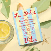 La Dolce Vita Handgeschriebenes Brautparty Einladung