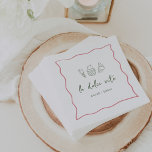 "La Dolce Vita" Handgeschriebenes Brautparty Serviette<br><div class="desc">Dieses wunderschöne, inspirierte Brautparty-Design besticht durch handgeschriebene, kursive Schriftzeichen, die mit einem rosa, wellenförmigen, schreiberigen Band versehen sind. Handgezeichnete Illustrationen von Gelato, einem Kuchen und einem Gebäck vervollständigen das Design für einen Sommer Amalfi Küste Look. Diese eleganten Servietten aus dem mediterranen Brautparty sind mit handgeschriebenen Schriftzeichen "la dolce vita" mit...</div>