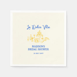 La Dolce Vita Handgezeichnetes Brautparty Serviette