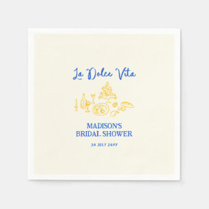La Dolce Vita Handgezeichnetes Brautparty Serviette