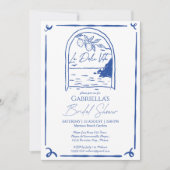 La Dolce Vita handgezeichnetes ZitronenBrautparty Einladung (Vorderseite)