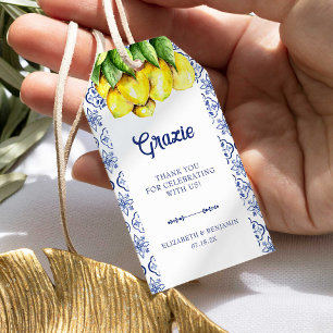 La Dolce Vita Hochzeit-Limonie Mittelmeerblau Geschenkanhänger