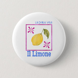 La Dolce Vita Il Limone T-Shirt Italienisches Lemo Button
